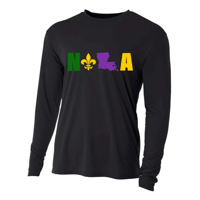 Nola Mardi Gras New Orleans Cooling Performance Long Sleeve Crew