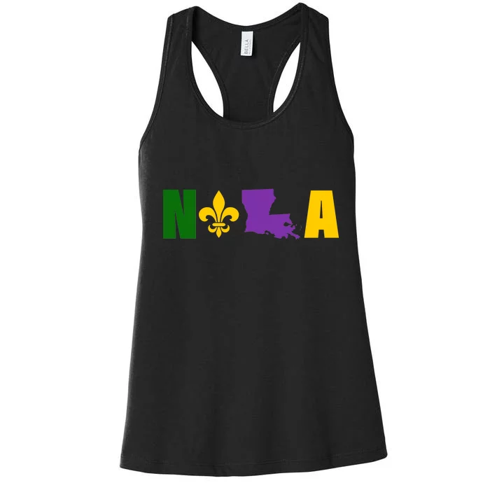 Nola Mardi Gras New Orleans Women's Racerback Tank