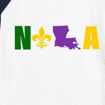 Nola Mardi Gras New Orleans Baseball Sleeve Shirt