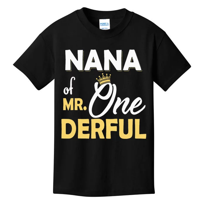 Nana Of Mr Onederful 1St Birthday One Derful Matching Kids T-Shirt