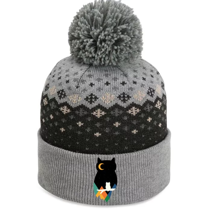 Night Owl Moon Pyramid The Baniff Cuffed Pom Beanie