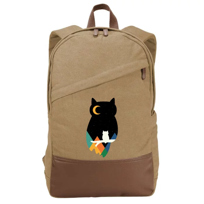 Night Owl Moon Pyramid Cotton Canvas Backpack