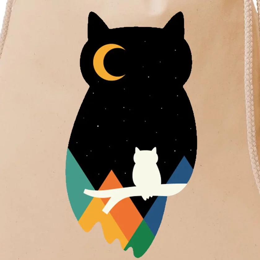 Night Owl Moon Pyramid Drawstring Bag