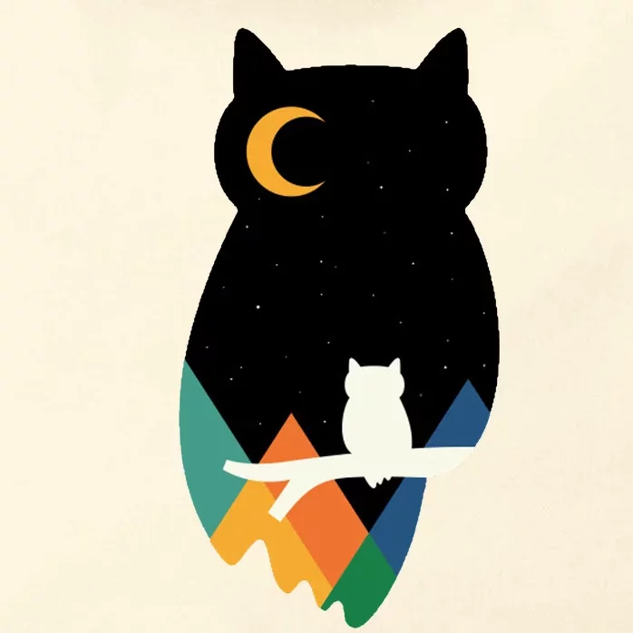 Night Owl Moon Pyramid Zip Tote Bag