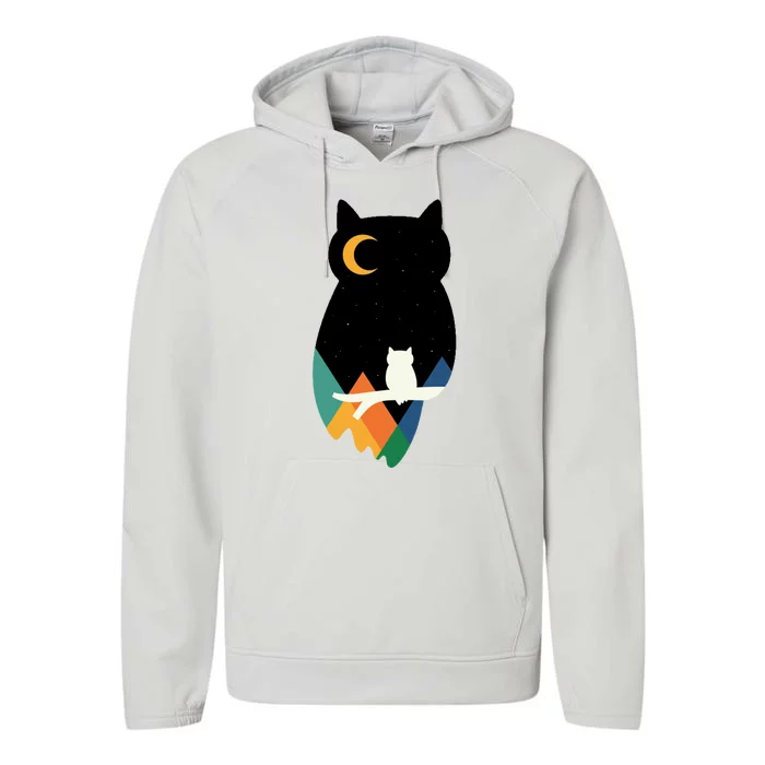 Night Owl Moon Pyramid Performance Fleece Hoodie