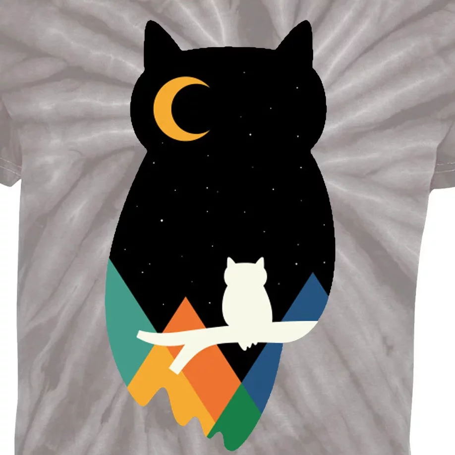 Night Owl Moon Pyramid Kids Tie-Dye T-Shirt