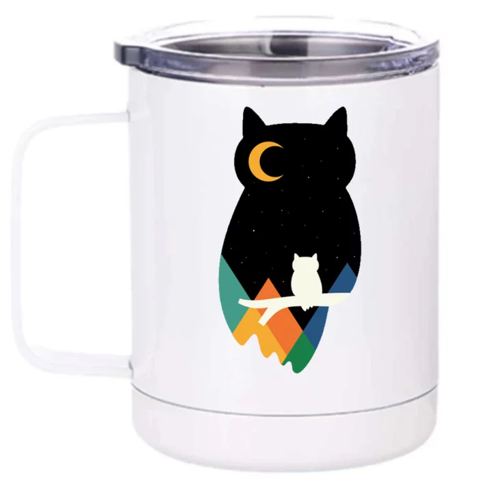 Night Owl Moon Pyramid Front & Back 12oz Stainless Steel Tumbler Cup