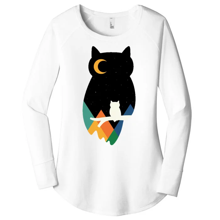 Night Owl Moon Pyramid Women's Perfect Tri Tunic Long Sleeve Shirt