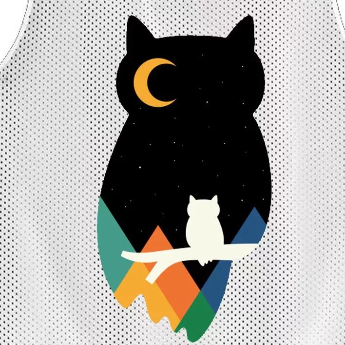 Night Owl Moon Pyramid Mesh Reversible Basketball Jersey Tank