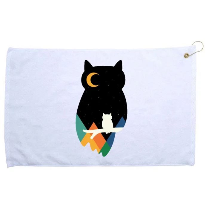 Night Owl Moon Pyramid Grommeted Golf Towel