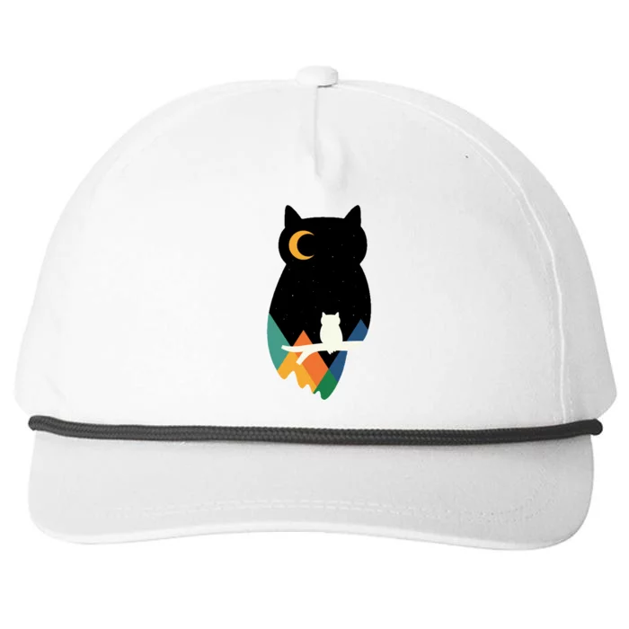 Night Owl Moon Pyramid Snapback Five-Panel Rope Hat