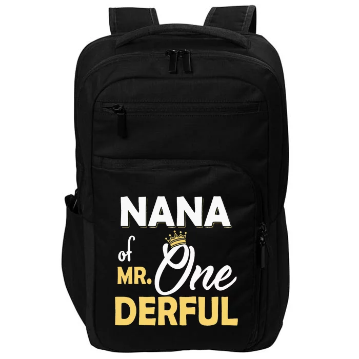 Nana of Mr One Derful Party Matching Family 1st Birthday Impact Tech Backpack