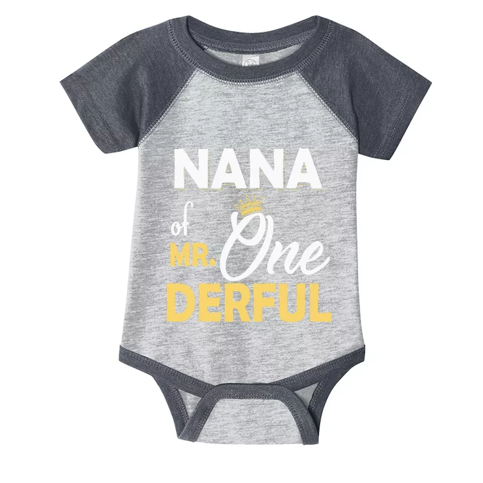 Nana of Mr One Derful Party Matching Family 1st Birthday Infant Baby Jersey Bodysuit