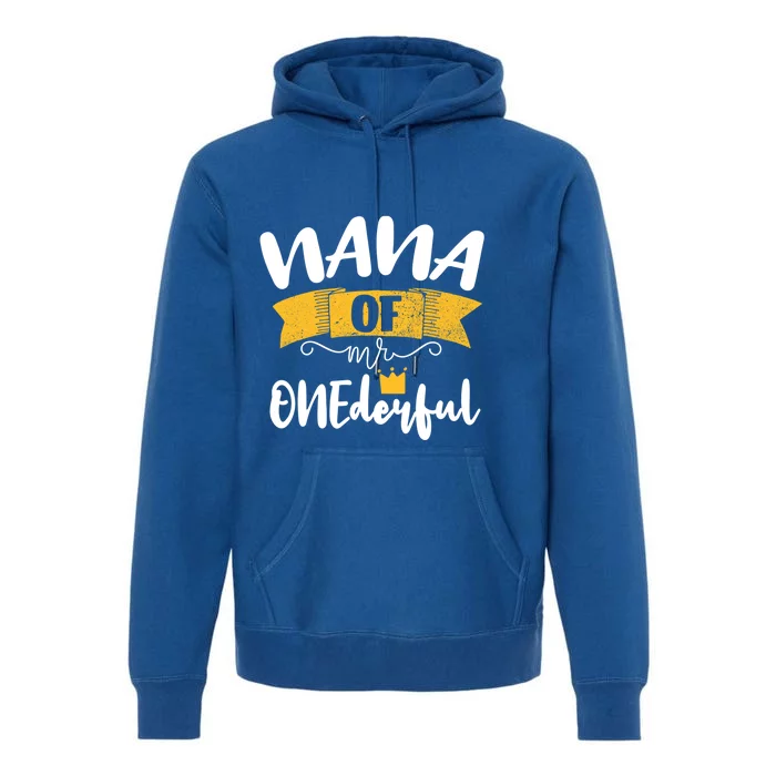 Nana Of Mr Onederful 1st Party Matching Family Cute Gift Premium Hoodie