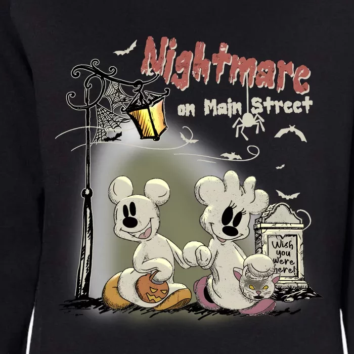 Nightmare On Mainstreet Halloween Mouse Womens California Wash Sweatshirt