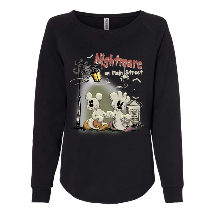 Nightmare On Mainstreet Halloween Mouse Womens California Wash Sweatshirt