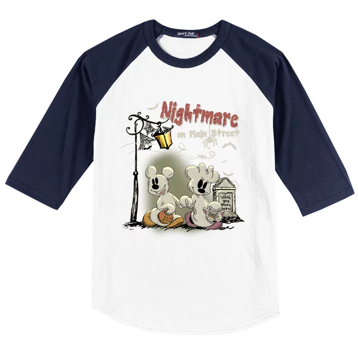 Nightmare On Mainstreet Halloween Mouse Baseball Sleeve Shirt