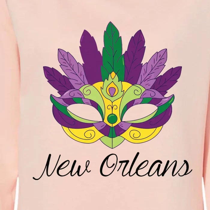 New Orleans Mardi Gras Souvenir Mask Womens California Wash Sweatshirt