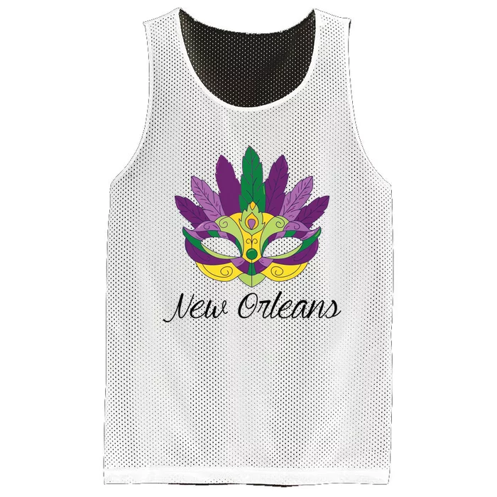 New Orleans Mardi Gras Souvenir Mask Mesh Reversible Basketball Jersey Tank