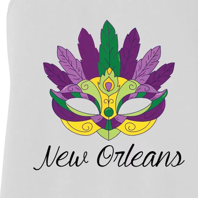 New Orleans Mardi Gras Souvenir Mask Women's Racerback Tank