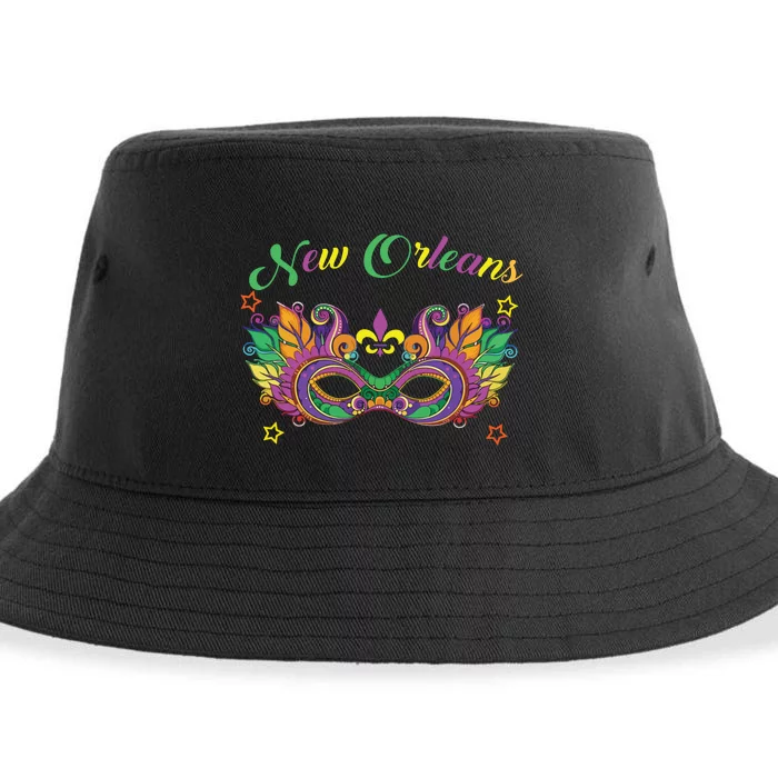 New Orleans Mardi Gras Souvenir Mask Sustainable Bucket Hat