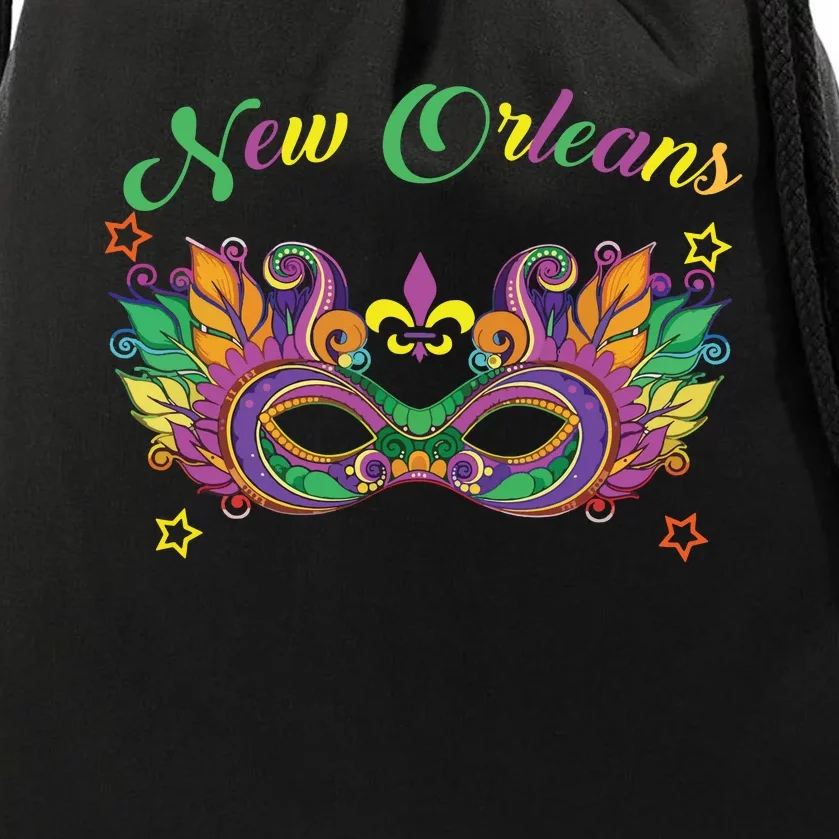 New Orleans Mardi Gras Souvenir Mask Drawstring Bag