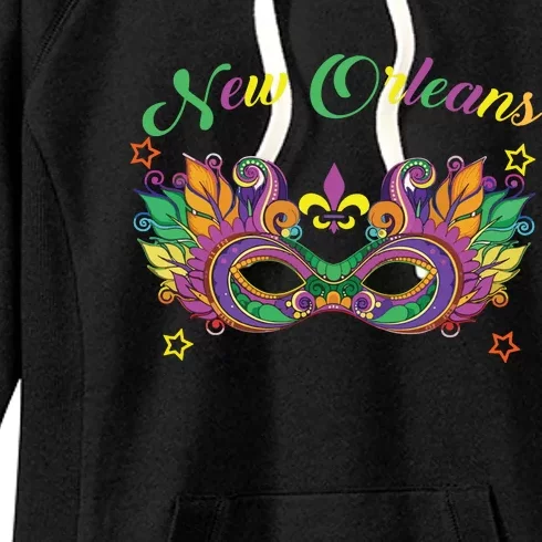 New Orleans Mardi Gras Souvenir Mask Women's Fleece Hoodie