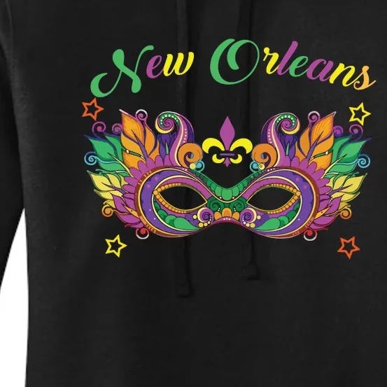 New Orleans Mardi Gras Souvenir Mask Women's Pullover Hoodie