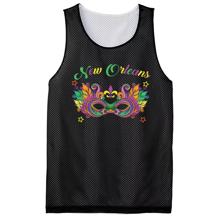 New Orleans Mardi Gras Souvenir Mask Mesh Reversible Basketball Jersey Tank