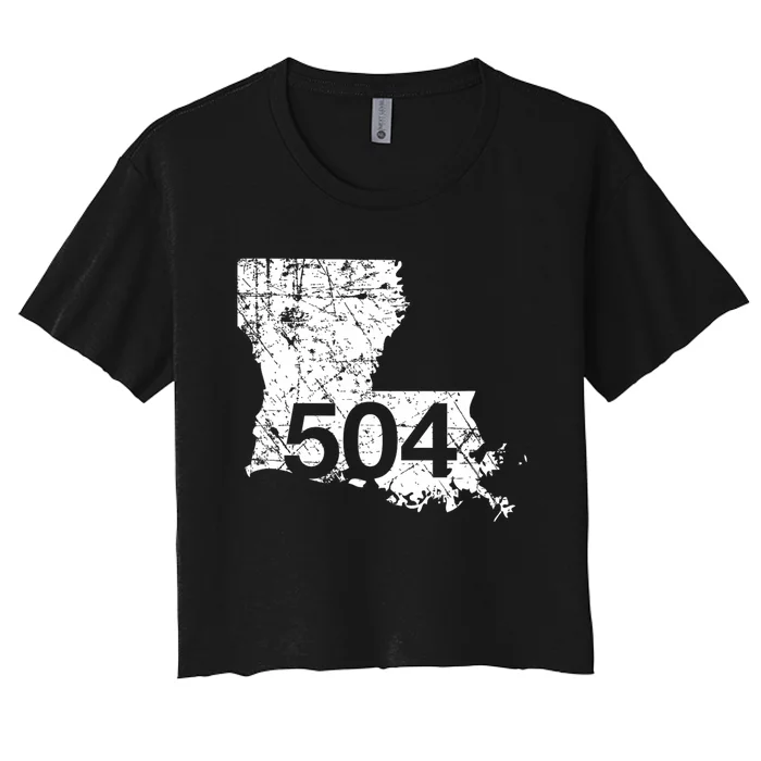 New Orleans Marrero Area Code 504  Louisiana Gift Women's Crop Top Tee