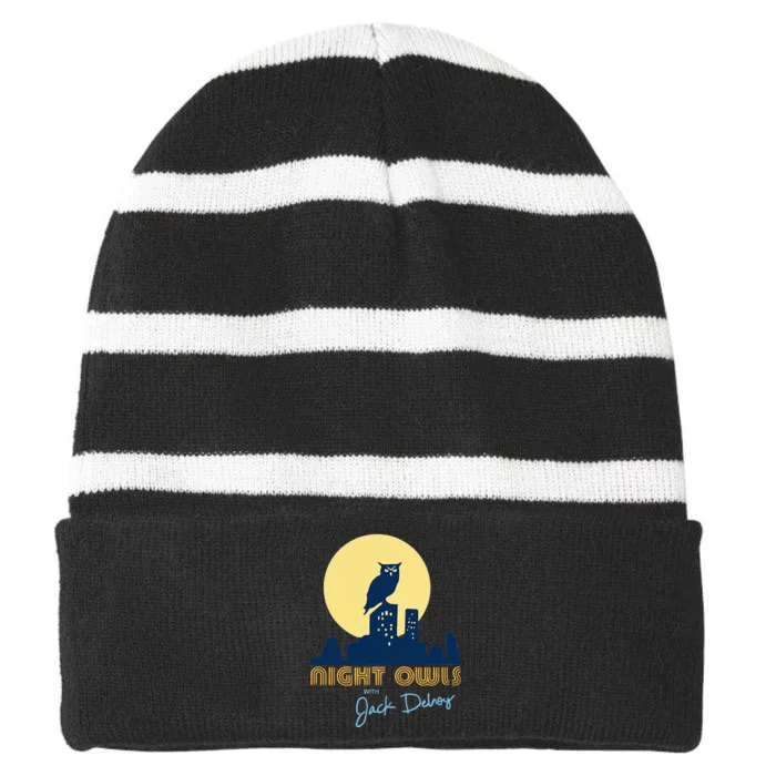 Night Owls Striped Beanie with Solid Band