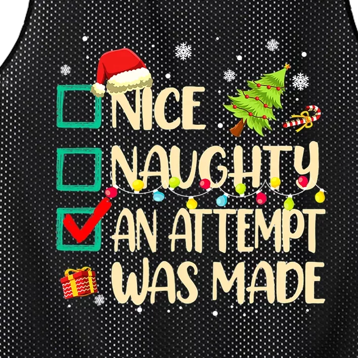 Naughty Or Nice Funny An Attempt Was Made Christmas Mesh Reversible Basketball Jersey Tank