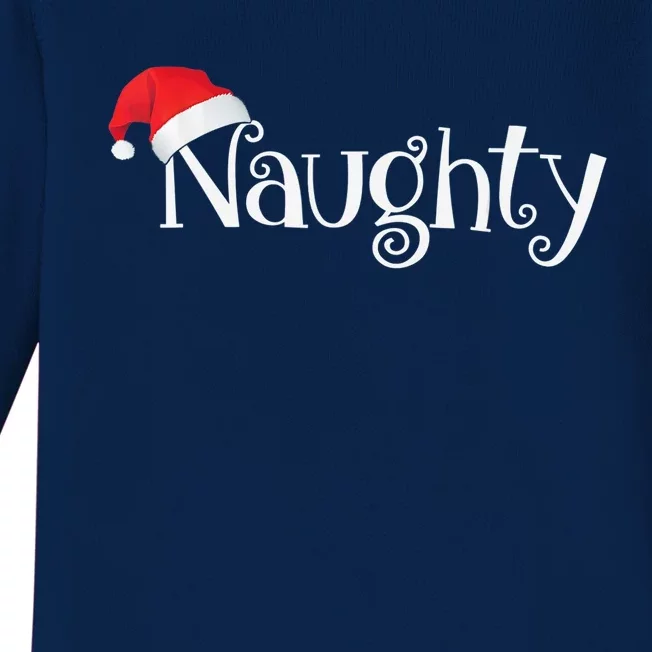 Naughty Or Nice Costume Matching Christmas Couples T Baby Long Sleeve Bodysuit