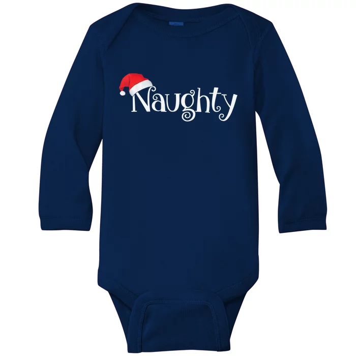 Naughty Or Nice Costume Matching Christmas Couples T Baby Long Sleeve Bodysuit