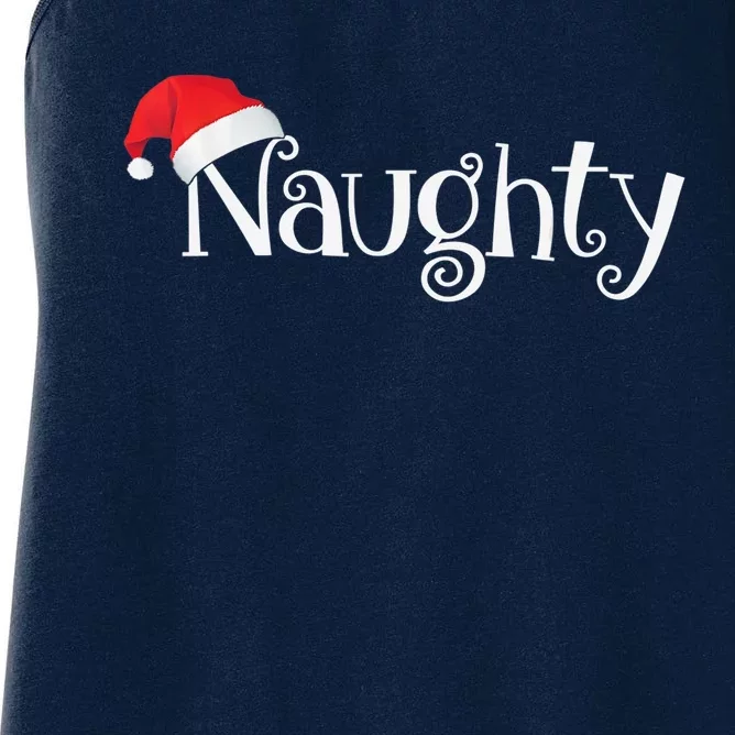 Naughty Or Nice Costume Matching Christmas Couples T Women's Racerback Tank