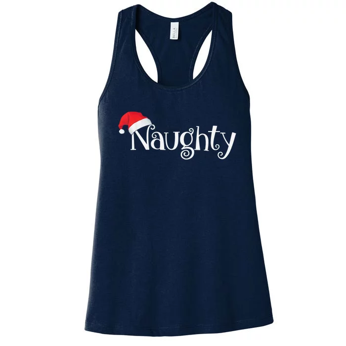 Naughty Or Nice Costume Matching Christmas Couples T Women's Racerback Tank