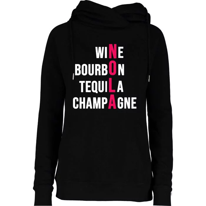 New Orleans Nola Wine Trip Vacation Womens Funnel Neck Pullover Hood