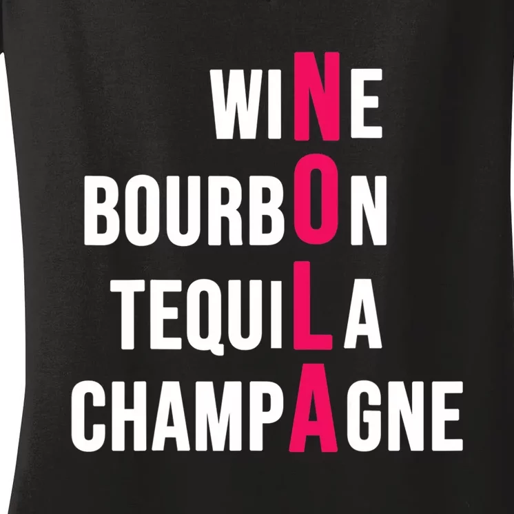 New Orleans Nola Wine Trip Vacation Women's V-Neck T-Shirt