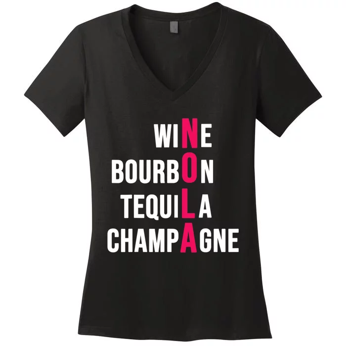 New Orleans Nola Wine Trip Vacation Women's V-Neck T-Shirt