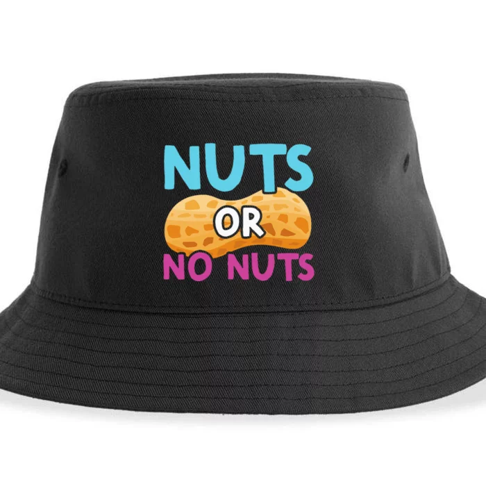 Nuts Or No Nuts Funny Nuts Gender Reveal Party Baby Shower Sustainable Bucket Hat