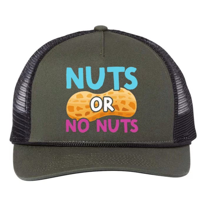 Nuts Or No Nuts Funny Nuts Gender Reveal Party Baby Shower Retro Rope Trucker Hat Cap