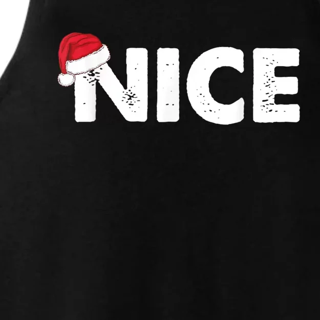 Naughty Or Nice Matching Christmas Ladies Tri-Blend Wicking Tank