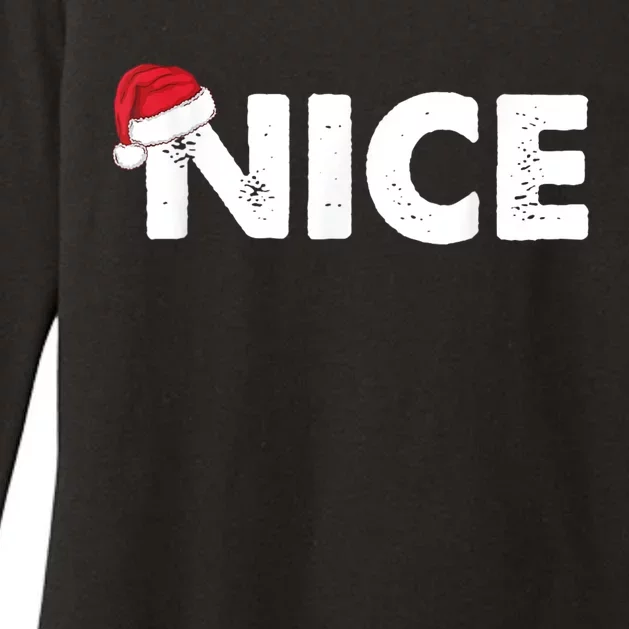 Naughty Or Nice Matching Christmas Womens CVC Long Sleeve Shirt