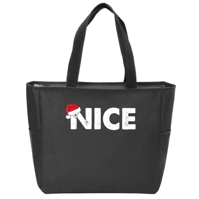 Naughty Or Nice Matching Christmas Zip Tote Bag