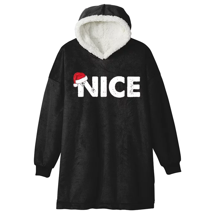 Naughty Or Nice Matching Christmas Hooded Wearable Blanket