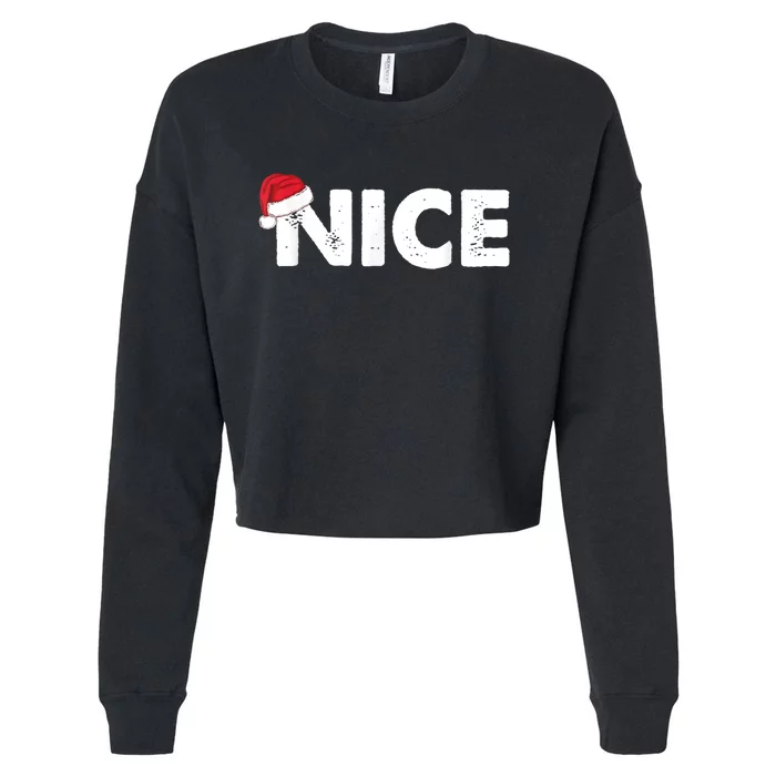 Naughty Or Nice Matching Christmas Cropped Pullover Crew