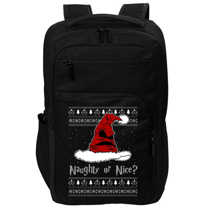 Naughty Or Nice Santa Funny Christmas Holiday Impact Tech Backpack