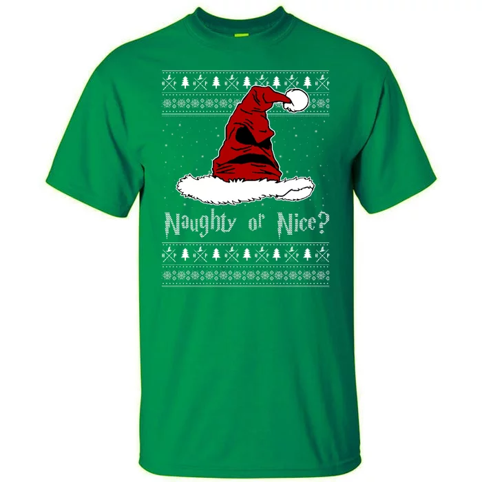 Naughty Or Nice Santa Funny Christmas Holiday Tall T-Shirt