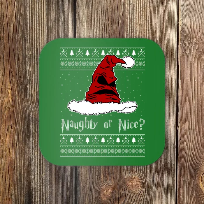 Naughty Or Nice Santa Funny Christmas Holiday Coaster