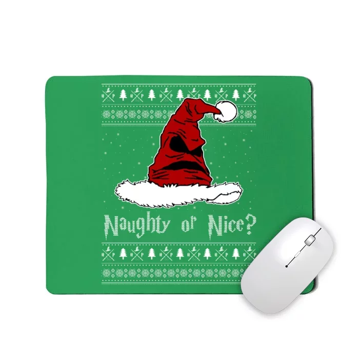 Naughty Or Nice Santa Funny Christmas Holiday Mousepad